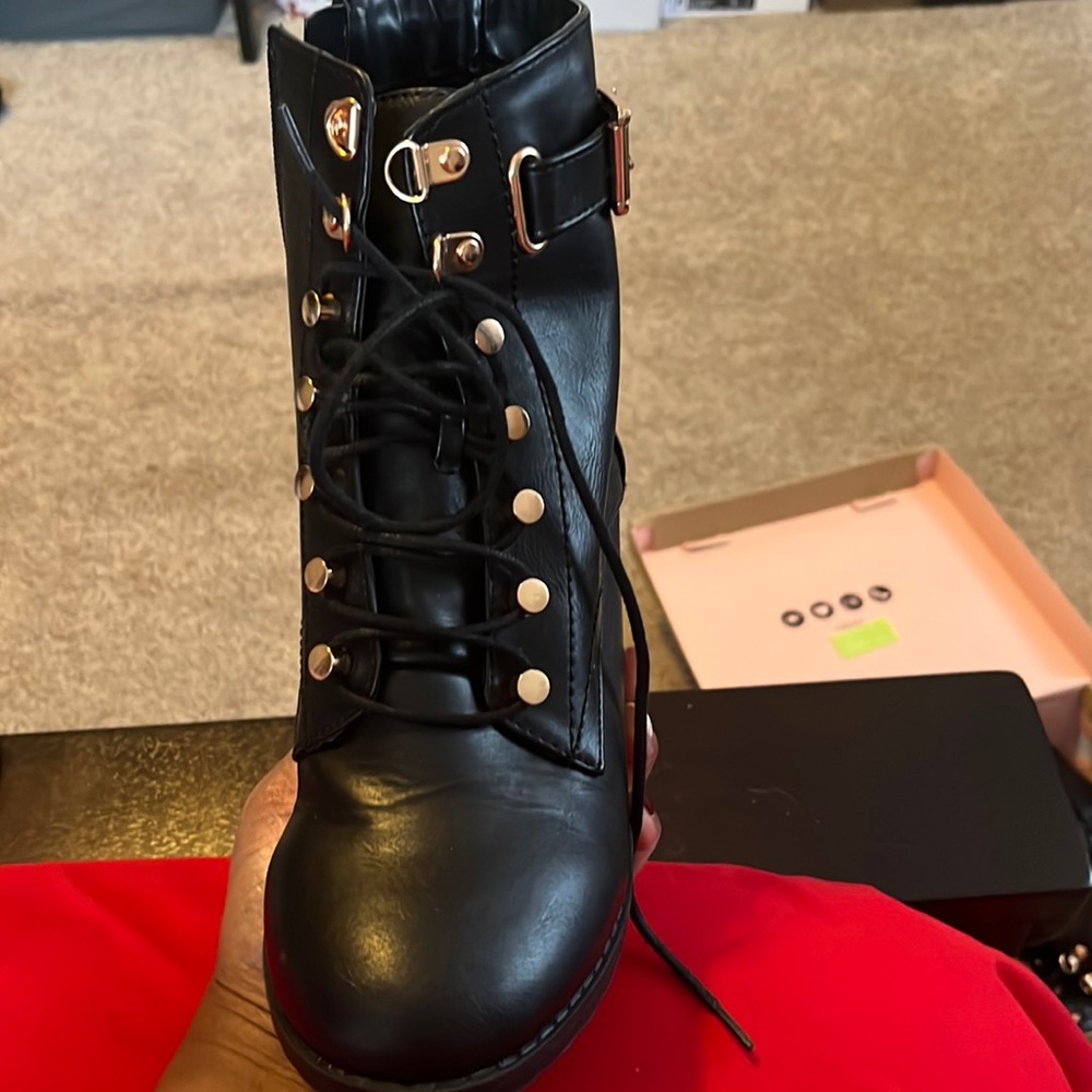 Charlotte Russe Black and Gold Boots